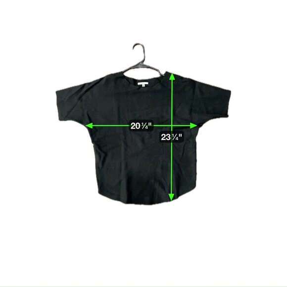 Vita Milano Womens Black Short Sleeve Button Back Casual Top Size Medium - Picture 7 of 9